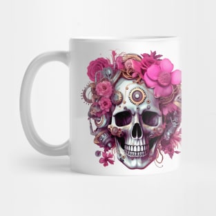 Pink Steampunk Skull Mug